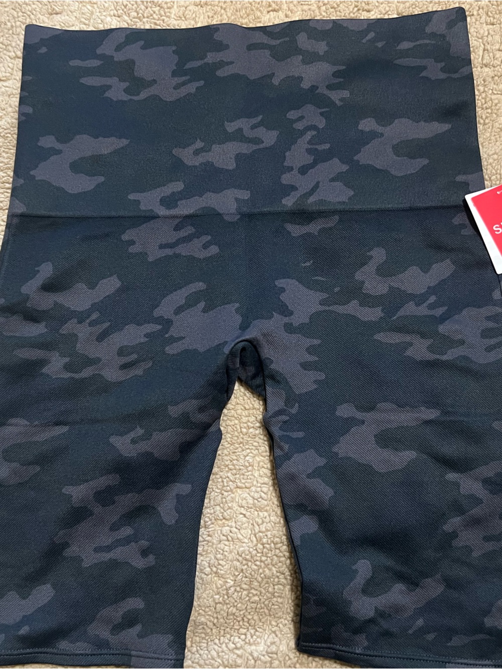 SPANX Black & Gray Camo Biker Short